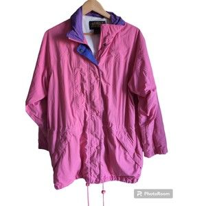 Vintage 1980's Eddie Bauer Bright Pink w/Purple Gore-Tex Windbreaker Jacket  M